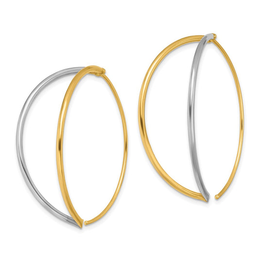 Buy Stylish 14K Gold & Rhodium Large Dangle Threader Earrings - Exclusive Value