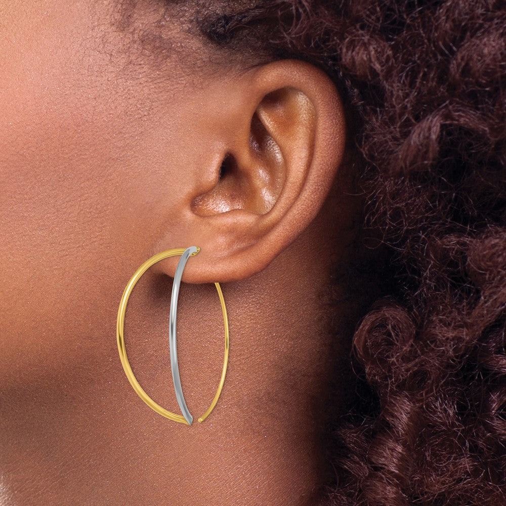 Buy Stylish 14K Gold & Rhodium Large Dangle Threader Earrings - Exclusive Value