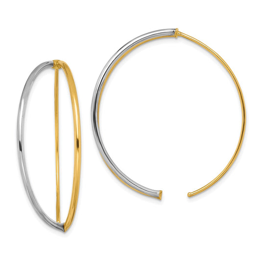 Buy Stylish 14K Gold & Rhodium Large Dangle Threader Earrings - Exclusive Value