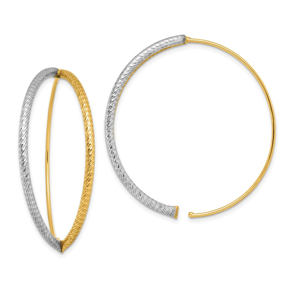 Buy Exclusive 14K White Gold Diamond-Cut Threader Earrings - Stylish Design