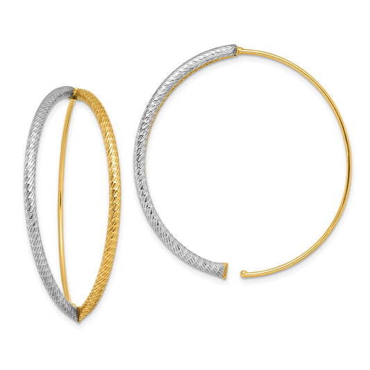 Buy Exclusive 14K White Gold Diamond-Cut Threader Earrings - Stylish Design