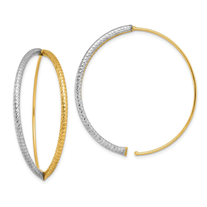 Buy Exclusive 14K White Gold Diamond-Cut Threader Earrings - Stylish Design-1