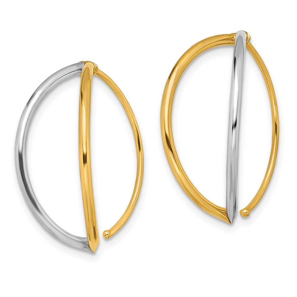 High-Quality 14K Gold Rhodium-Plated Dangle Threader Earrings - Stylish Value!