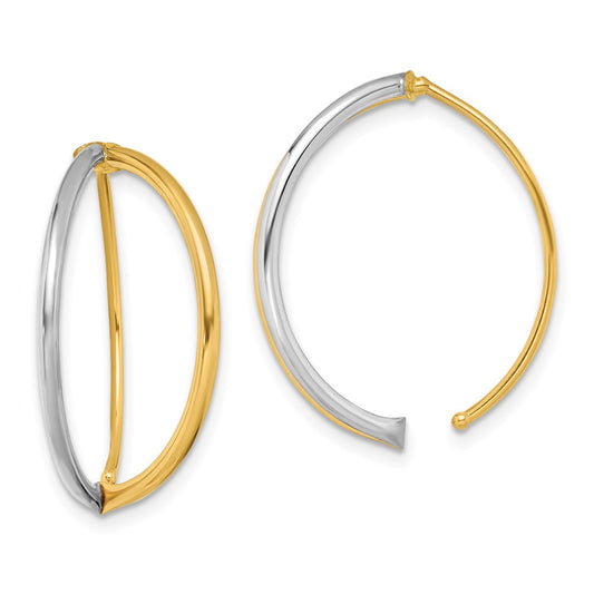 High-Quality 14K Gold Rhodium-Plated Dangle Threader Earrings - Stylish Value!