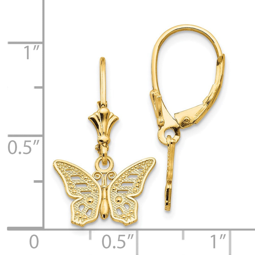 High-Quality 14K Gold Butterfly Leverback Earrings - Stylish & Affordable!