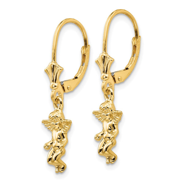 14K Gold Angel Wing Leverback Earrings - Style GR1-1011962