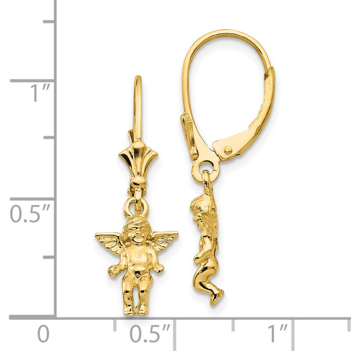 Exclusive 14K Gold Angel Wing Leverback Earrings | Stylish & Affordable-4