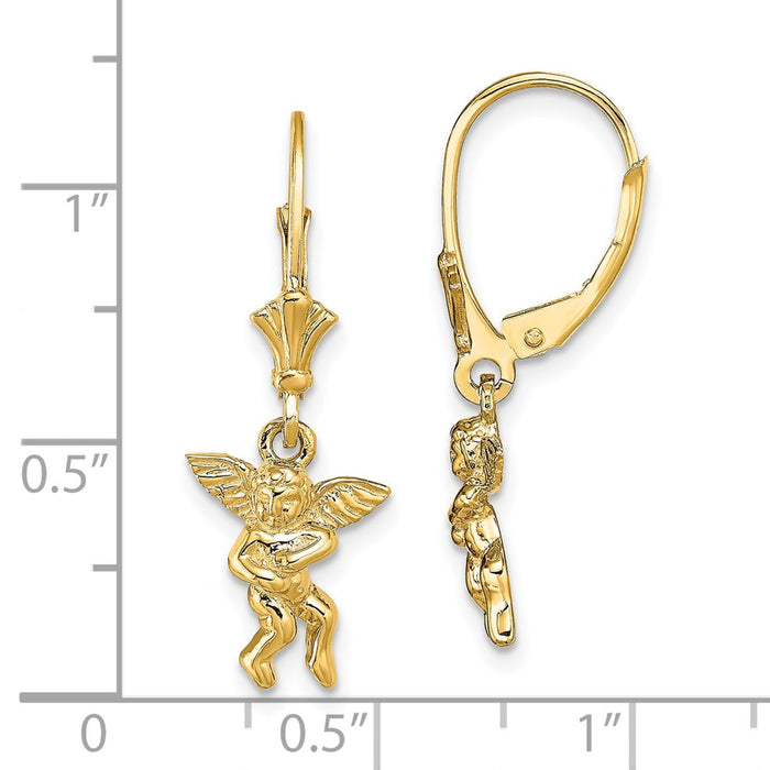 Buy Stylish 14K Gold Angel Wing Leverback Earrings - Exclusive Design Offer-4