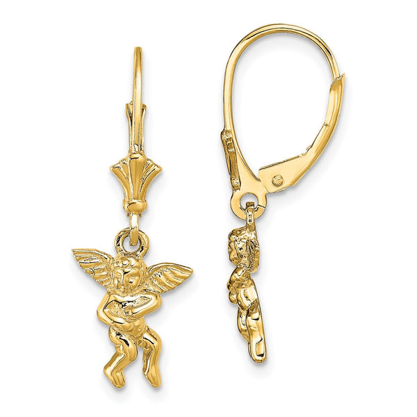 14K Gold Angel Wing Leverback Earrings - Style GR1-1020084