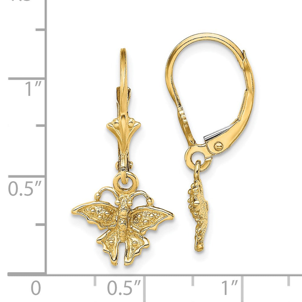 Exclusive 14K Gold Mini Butterfly Leverback Earrings - Stylish & Affordable!