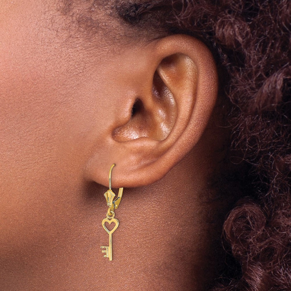 Shop Stylish 14K Gold Polished Heart Leverback Earrings - Exclusive Value!