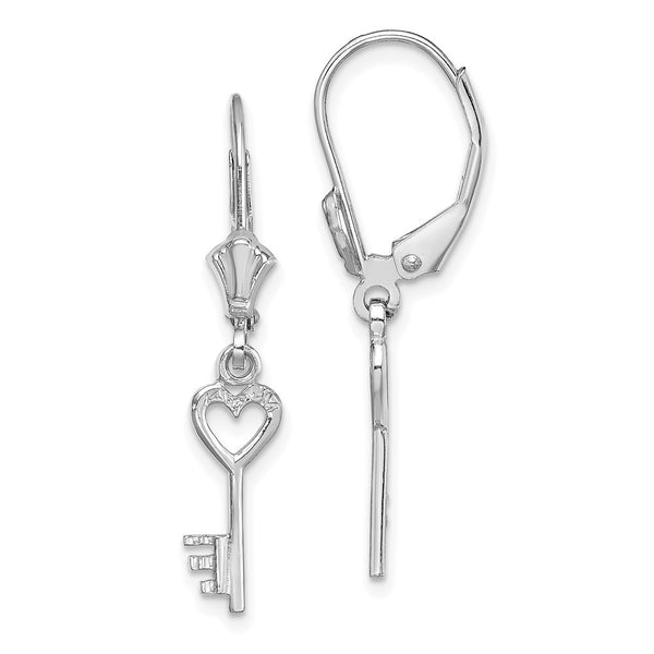 14K White Gold Polished Heart-Shaped Earrings