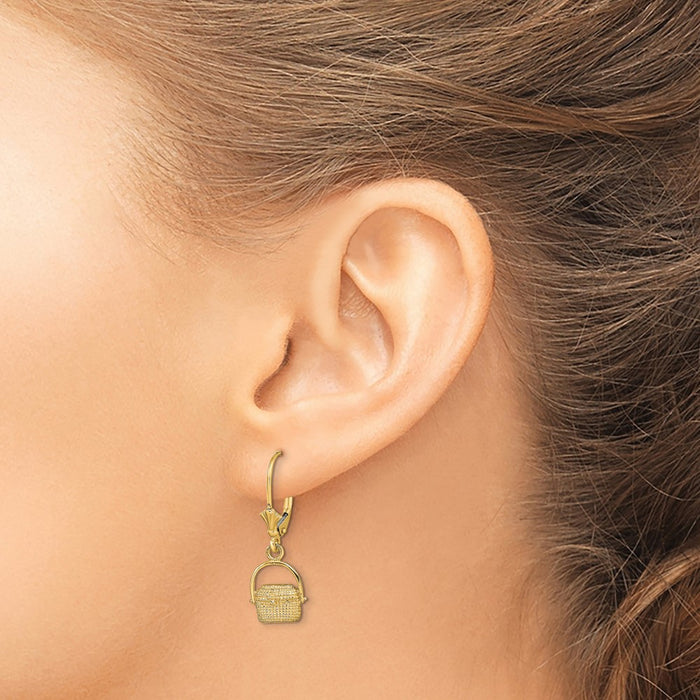 Order Stylish 14K Gold Nantucket Basket Leverback Earrings - Affordable Luxury-3