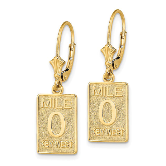 Exclusive 14K Gold Mile Marker 0 Leverback Earrings - Stylish & Affordable!