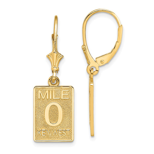 Exclusive 14K Gold Mile Marker 0 Leverback Earrings - Stylish & Affordable!