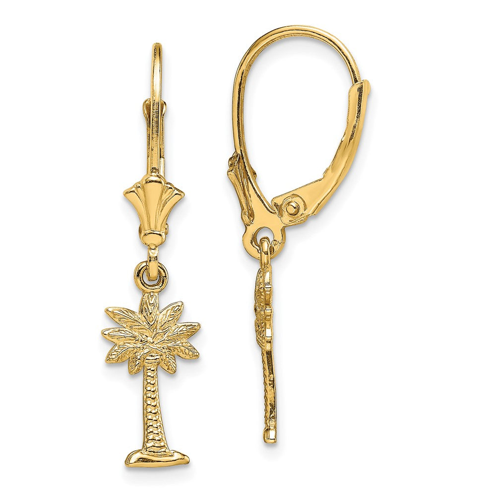 Shop Stylish 14K Gold Mini Palmetto Palm Tree Earrings - Affordable Luxury Design