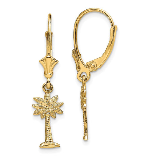 Shop Stylish 14K Gold Mini Palmetto Palm Tree Earrings - Affordable Luxury Design