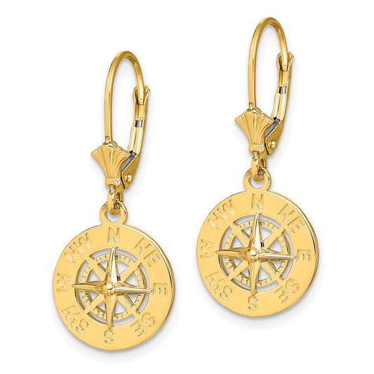 High-Quality 14K Gold Mini Nautical Compass Earrings | Stylish & Affordable!