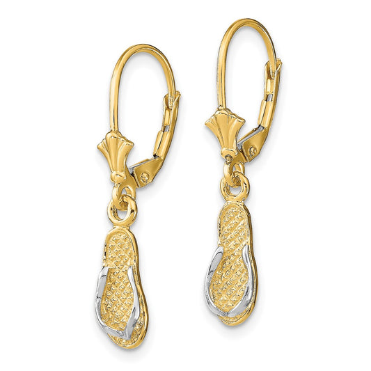 Shop Exclusive 14K Gold & Rhodium Flip Flop Leverback Earrings - Stylish Value!