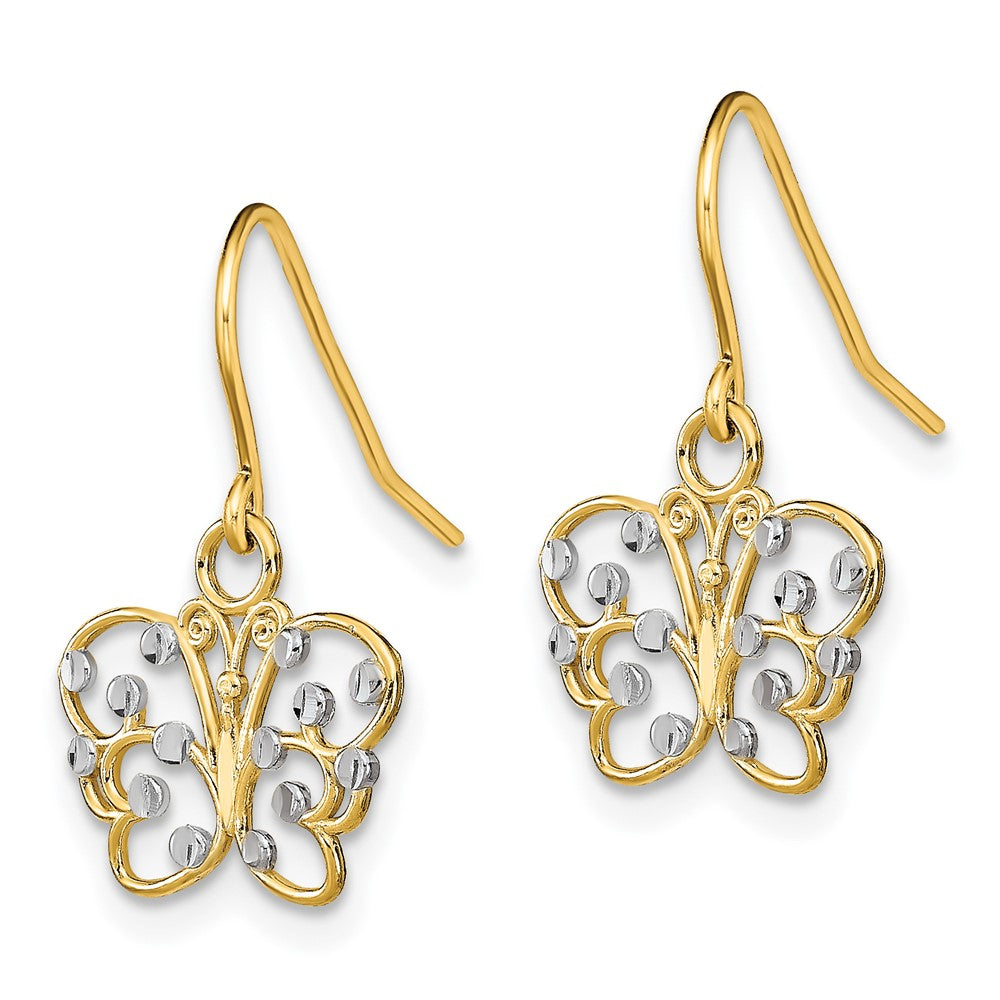 Designer 14K Gold Dangle Butterfly Earrings - Stylish & Affordable Accessory