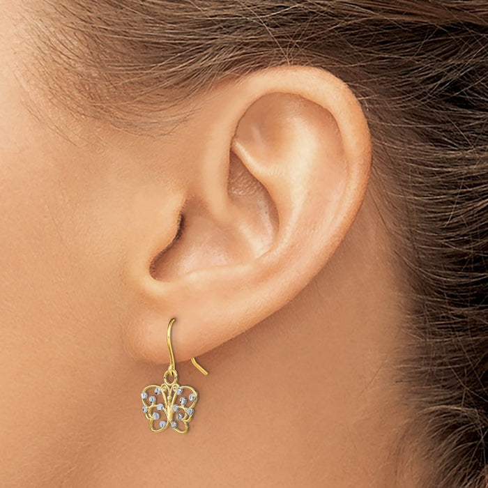 Designer 14K Gold Dangle Butterfly Earrings - Stylish & Affordable Accessory-3
