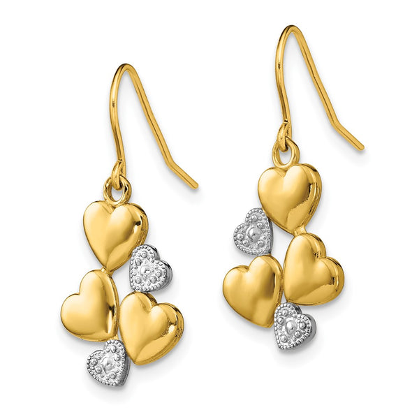 14K Gold Polished Heart Earrings