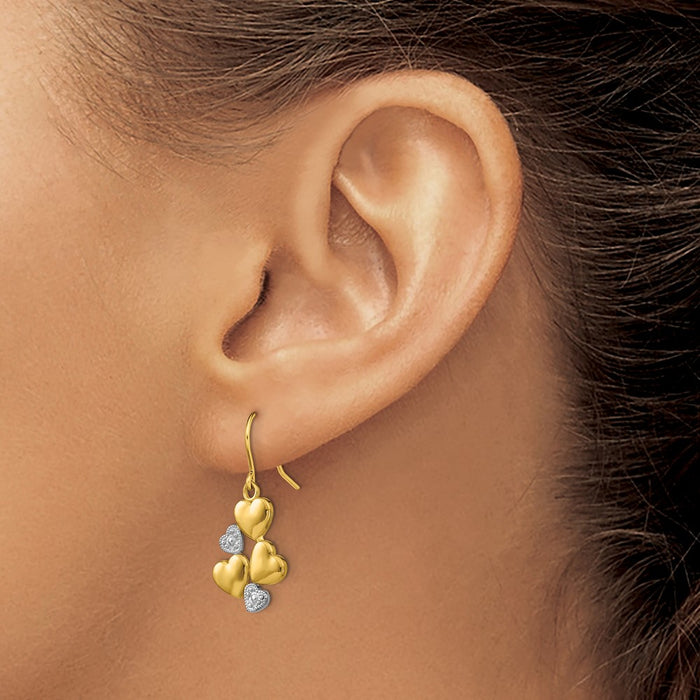 Exclusive 14K Gold Polished Heart Earrings - Stylish & Affordable Luxury!-3