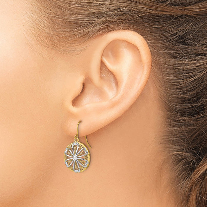 Shop Exclusive 14K Gold Filigree Medallion Dangle Earrings - Stylish Design-3