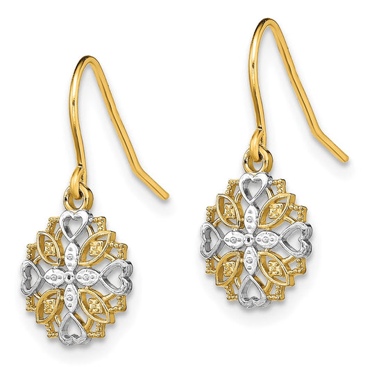 Buy 14K Gold & Rhodium Elegant Dangle Wire Earrings - Stylish & Affordable