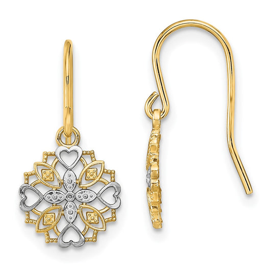 Buy 14K Gold & Rhodium Elegant Dangle Wire Earrings - Stylish & Affordable