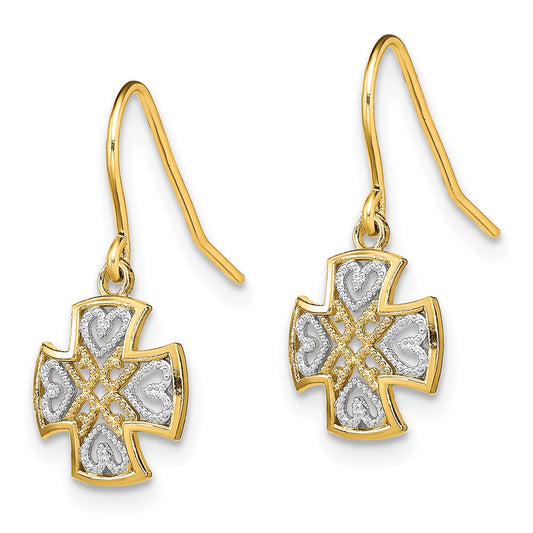Buy Stylish 14K Gold Dangle Earrings, Rhodium Plated - Elegant & Affordable!