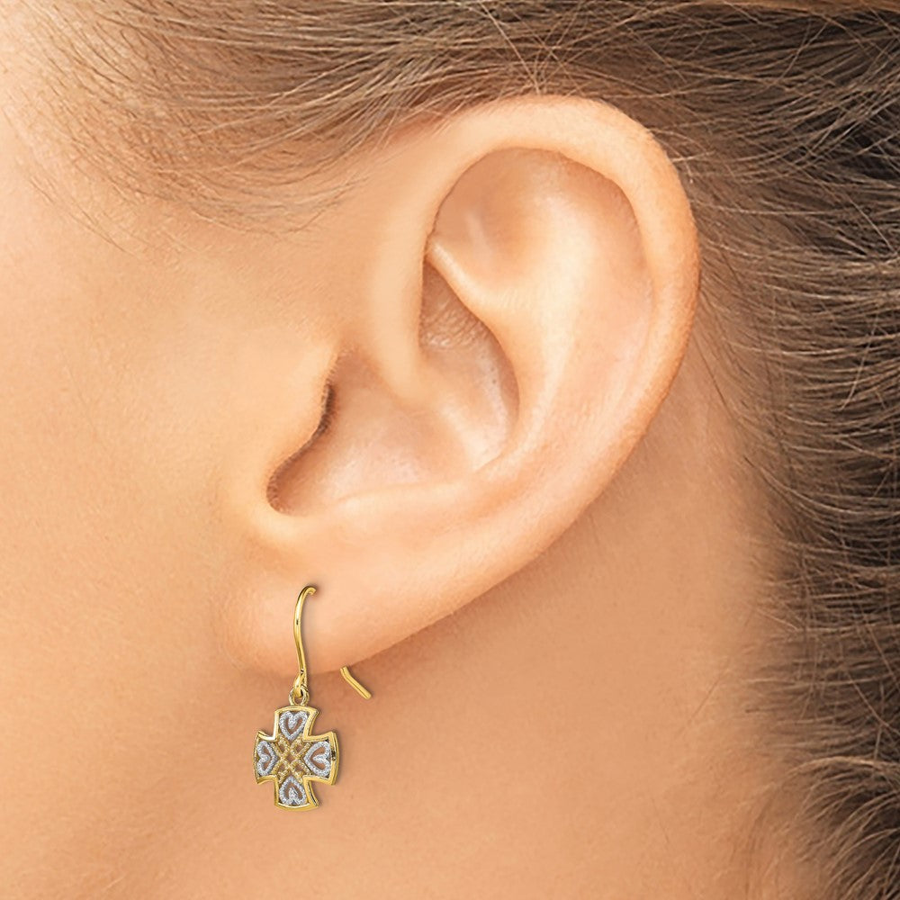 Buy Stylish 14K Gold Dangle Earrings, Rhodium Plated - Elegant & Affordable!