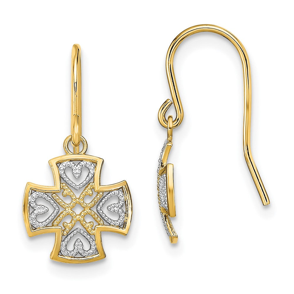 Buy Stylish 14K Gold Dangle Earrings, Rhodium Plated - Elegant & Affordable!