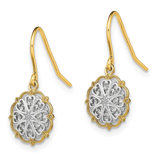 Buy Stylish 14K Gold & Rhodium Plated Dangle Earrings - Elegant Design, Affordable Price