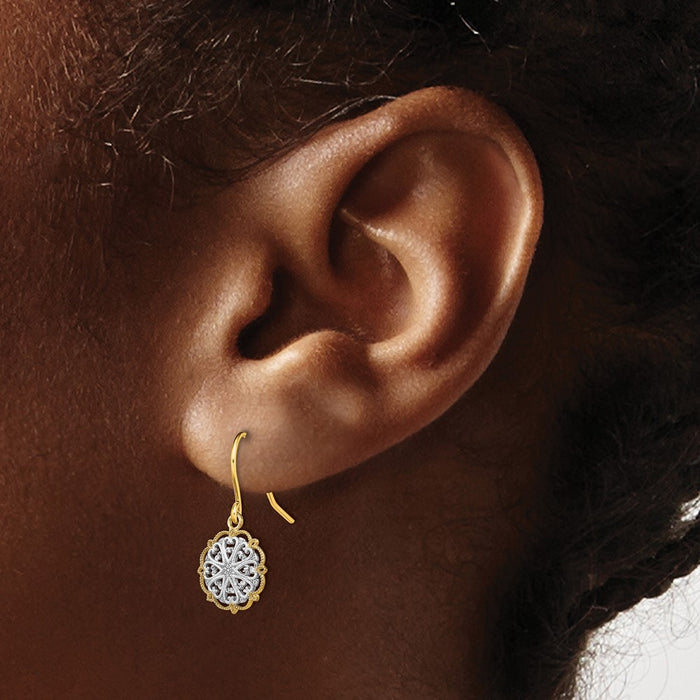 Buy Stylish 14K Gold & Rhodium Plated Dangle Earrings - Elegant Design, Affordable Price-3