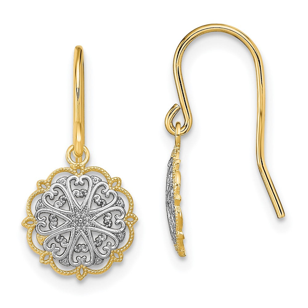 Buy Stylish 14K Gold & Rhodium Plated Dangle Earrings - Elegant Design, Affordable Price