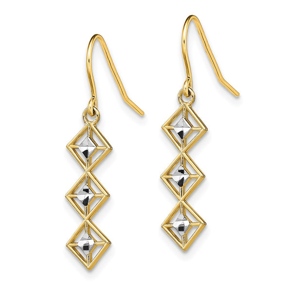 Shop Stylish 14K White Gold Rhodium-Plated Dangle Earrings with Diamonds
