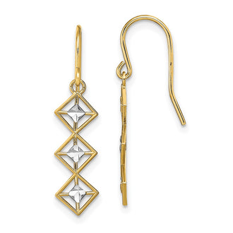 Shop Stylish 14K White Gold Rhodium-Plated Dangle Earrings with Diamonds