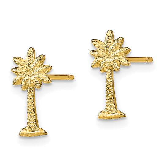 Shop Stylish 14K Gold Palm Tree Stud Earrings - High-Quality Design