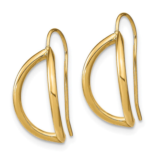 Exclusive 14K Gold Half Circle Wire French Earrings - Stylish & Affordable!
