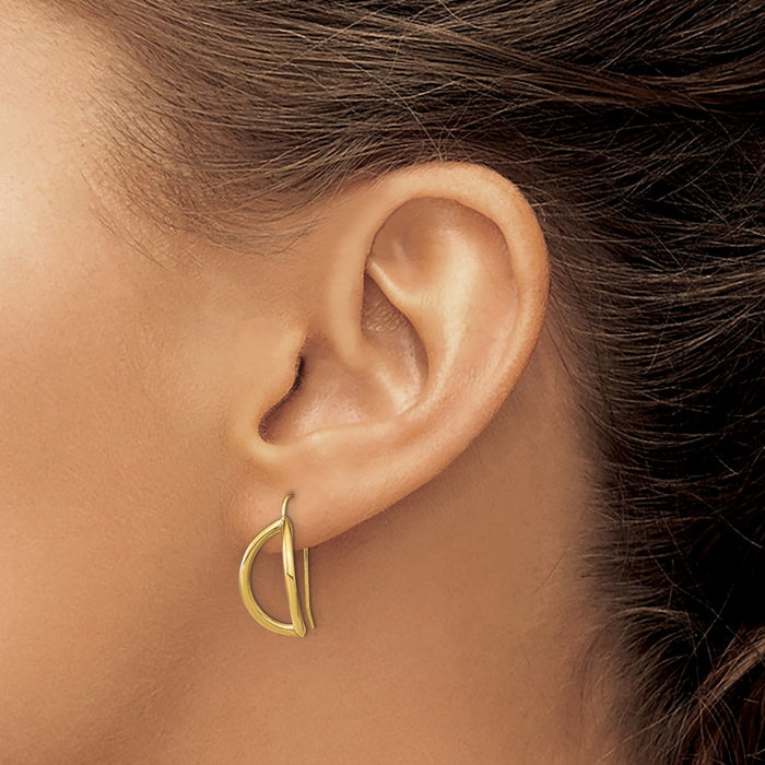 Exclusive 14K Gold Half Circle Wire French Earrings - Stylish & Affordable!-3