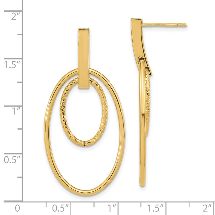 Shop Stylish 14K Polished Diamond-Cut Dangle Post Earrings - Luxury Design!-4