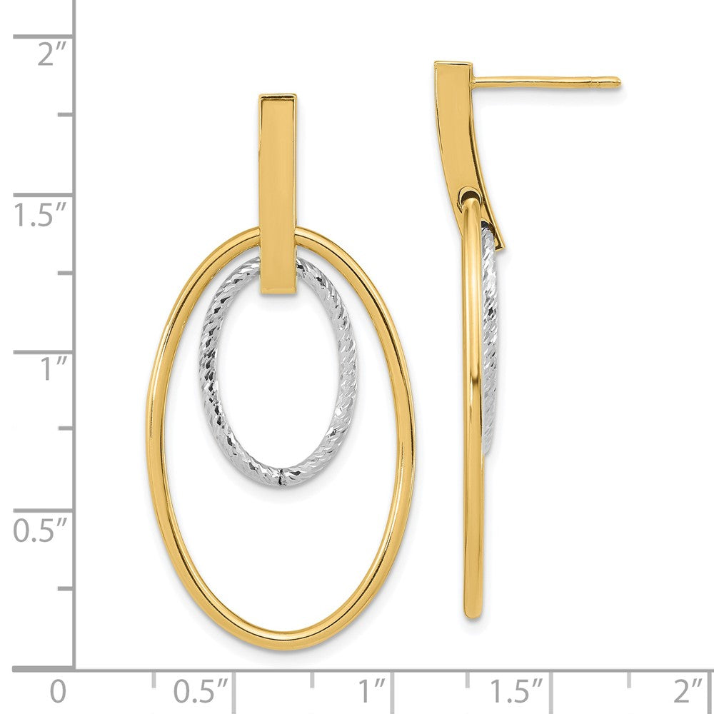 Shop Stylish 14K Two-Tone Polished Diamond-Cut Dangle Earrings - Luxury Value!