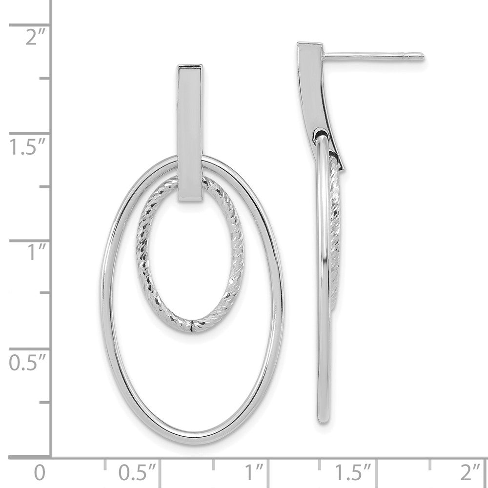Buy Stylish 14K White Gold Polished Diamond-Cut Dangle Earrings - 1.5"