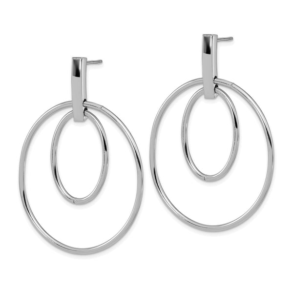 14K White Gold Polished Dangle Earrings
