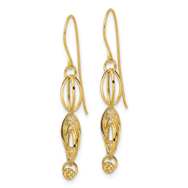 14K Gold Oval Link Drop Earrings