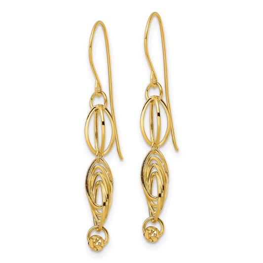 Designer 14K Gold Oval Link Drop Earrings - Stylish & Affordable Luxury