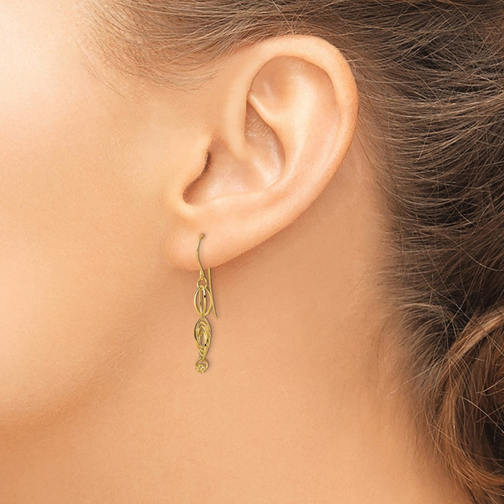 Designer 14K Gold Oval Link Drop Earrings - Stylish & Affordable Luxury