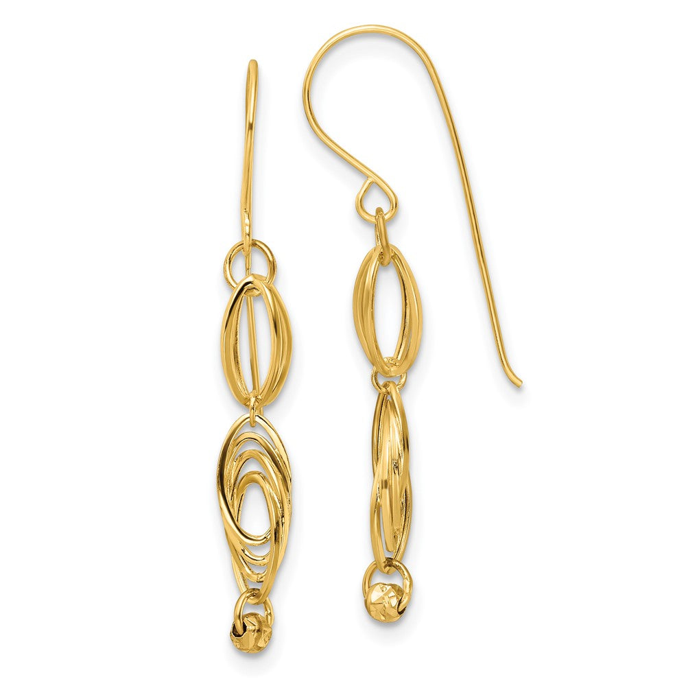 Designer 14K Gold Oval Link Drop Earrings - Stylish & Affordable Luxury