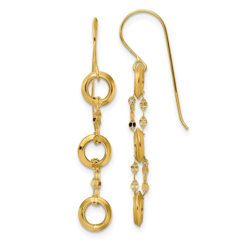 Exclusive 14K Gold Triple Circle Drop Earrings - Stylish & Affordable Jewelry